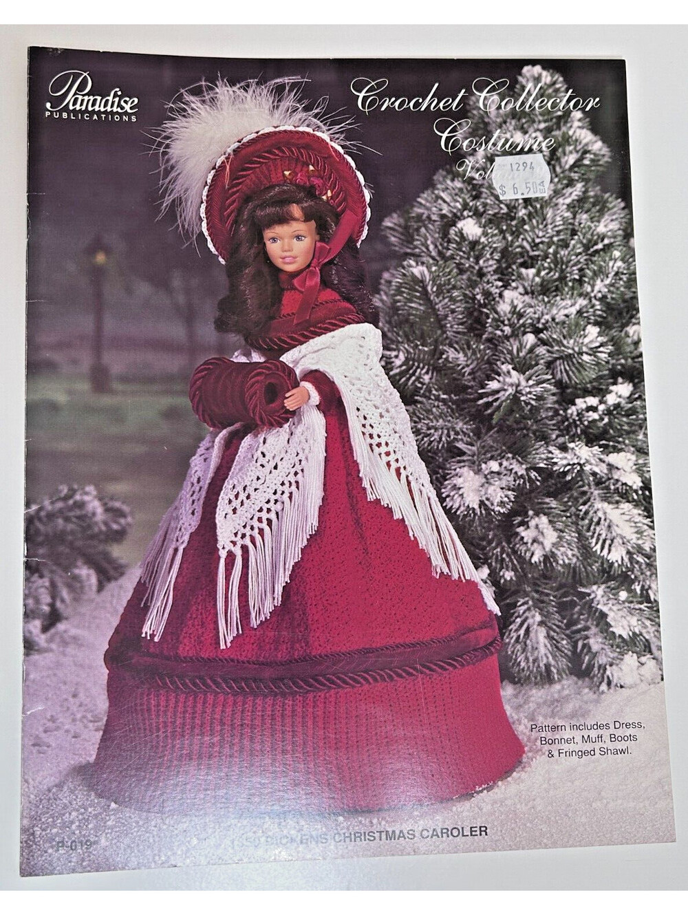 Crochet Collector Costume 1850 Dickens Christmas Caroler Edition Vintage 1994